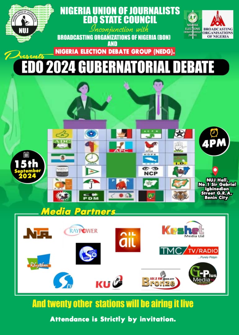 NEDG, BON Restate Partnership With Edo NUJ on 2024 Gubernatorial Debate