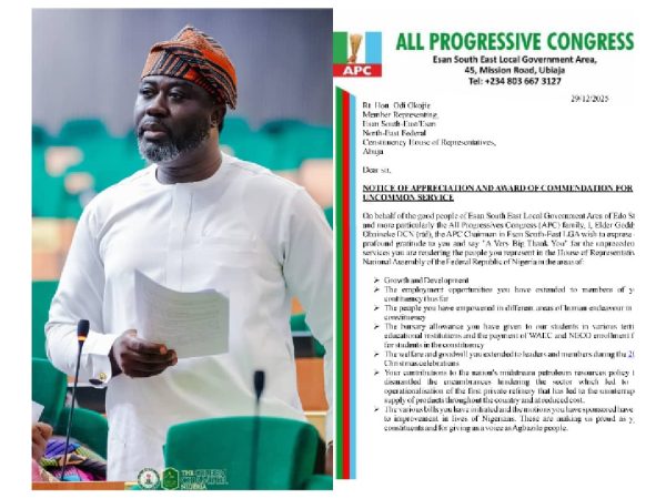 Esan South-East APC Honours Rt. Hon Odi Okojie for Being a Worthy Rep