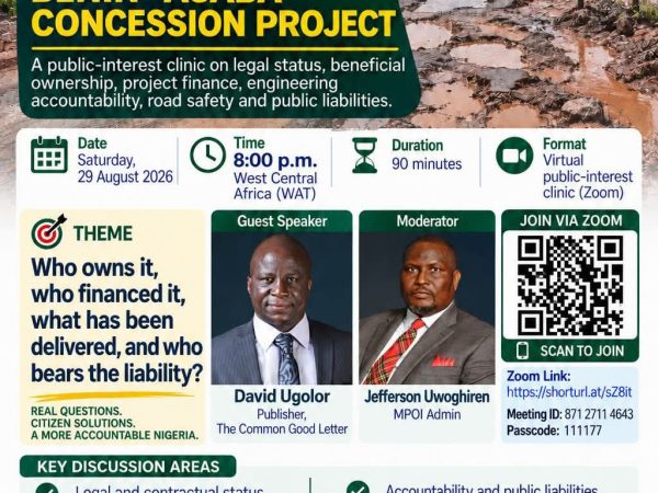 Edo Civil Society Groups Demand Disclosure of Benin-Asaba Road Concession Agreement